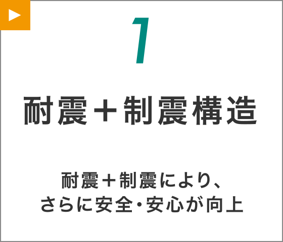 【1】耐震＋制震構造
耐震＋制震により、さらに安全・安心が向上