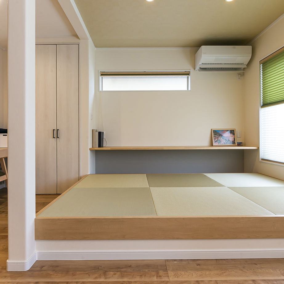 小上がりのタタミコーナーは、ストレッチをしたり、着替えを広げたり、思った以上に重宝しているそう